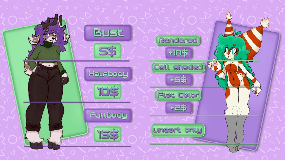 88PerPenny's tweet photo. Commissions open, Please take a look Here's what some of what i offer!   Thank you for taking a look! Sharing is appreciated also, but not necessary 💚   Please take a look at my card for more info! https://t.co/6PfBxRKIlD https://t.co/sobqGfLZ1L