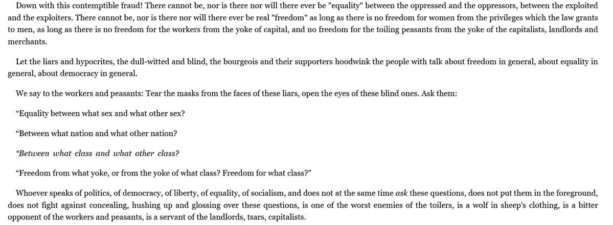 melshiiining's tweet photo. I want to discuss woke with you. Woke has only ever had one meaning. One undivided truth. It means woke to white supremacy. Being antiwoke is what the KKK is. You're calling liberals the Left here. Women's and LGBT's oppression is unseen by men who never experience it.

Lenin: https://t.co/qiH1PY37DJ