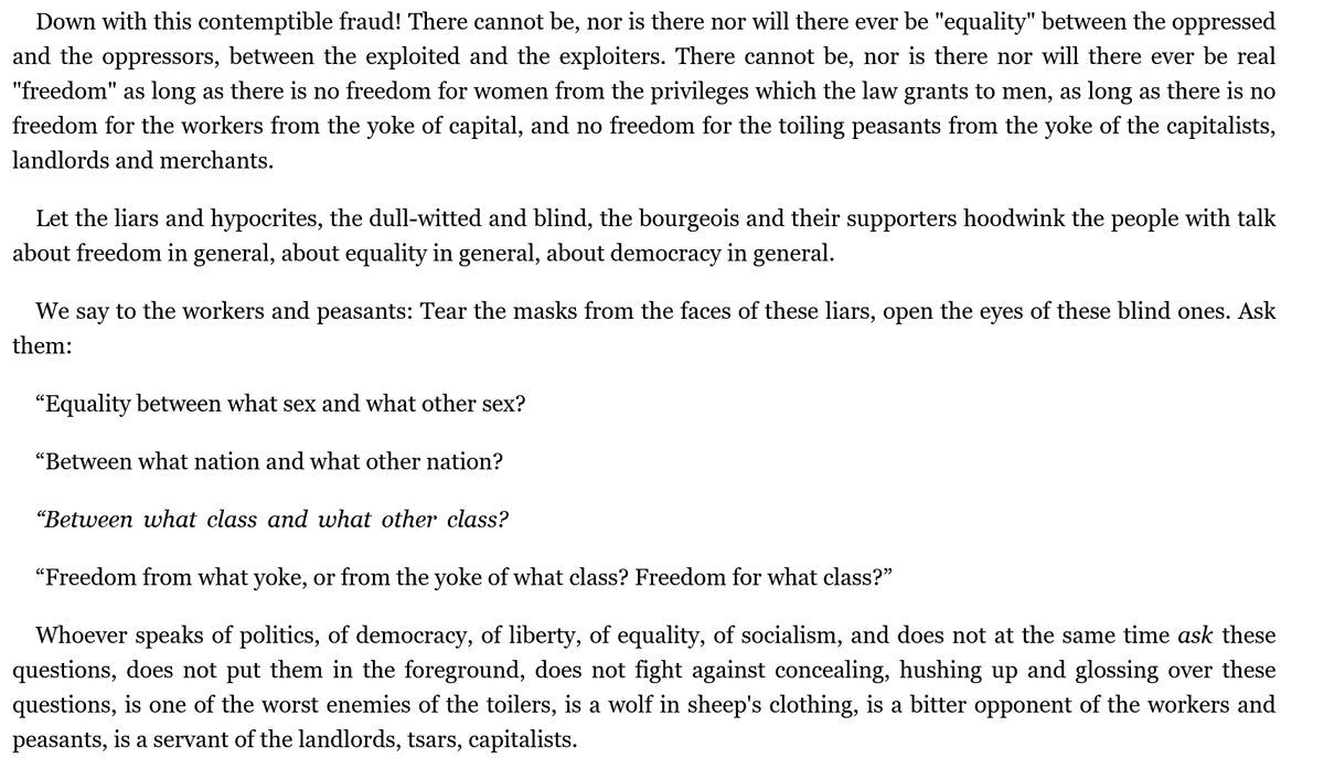 melshiiining's tweet photo. I want to discuss woke with you. Woke has only ever had one meaning. One undivided truth. It means woke to white supremacy. Being antiwoke is what the KKK is. You're calling liberals the Left here. Women's and LGBT's oppression is unseen by men who never experience it.

Lenin: https://t.co/qiH1PY37DJ