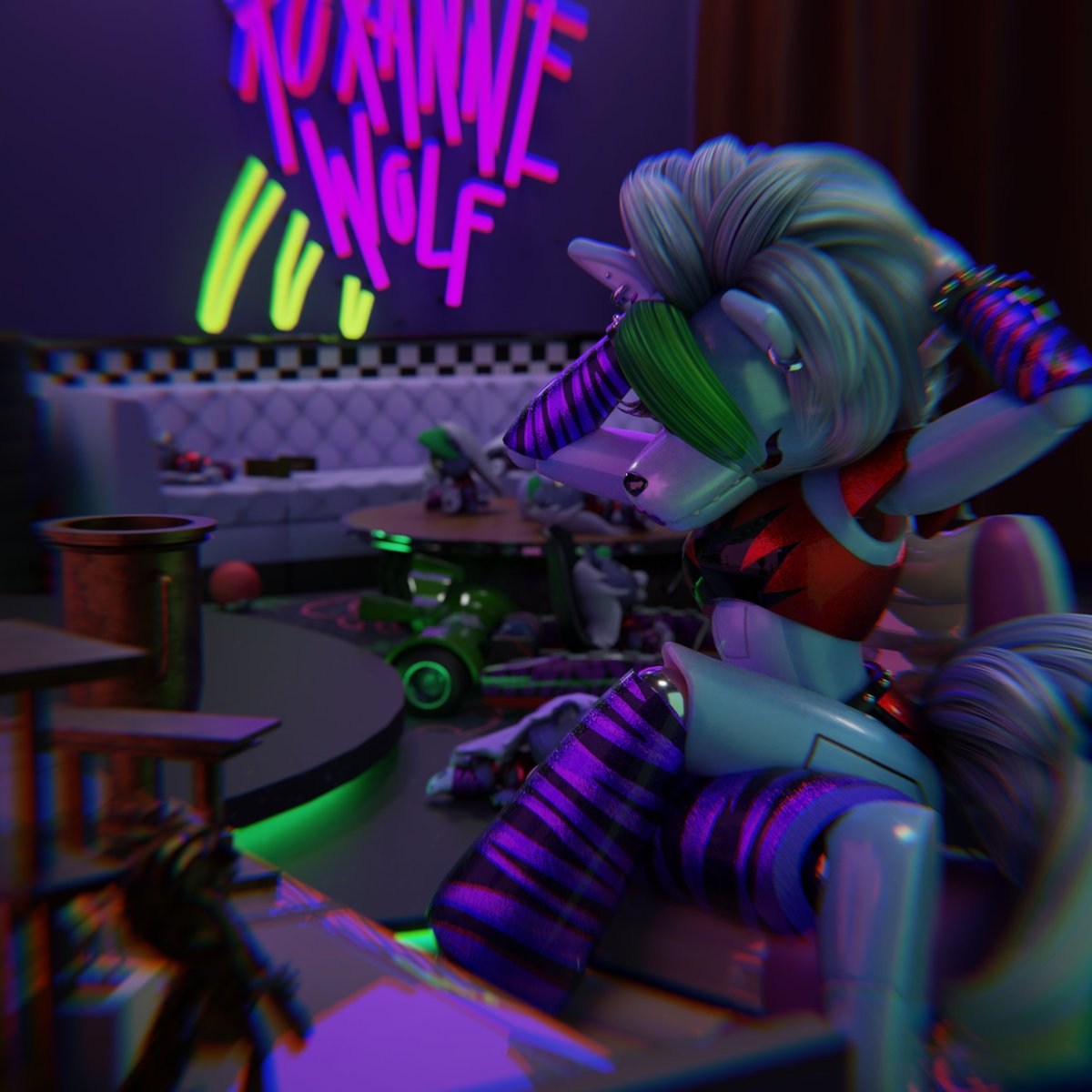 Alogeno123's tweet photo. Testing with the lights on.

#fnafsecuritybreach #roxannewolf #fnaf #blender #fnafblender #fnafsb https://t.co/dVwps402YB