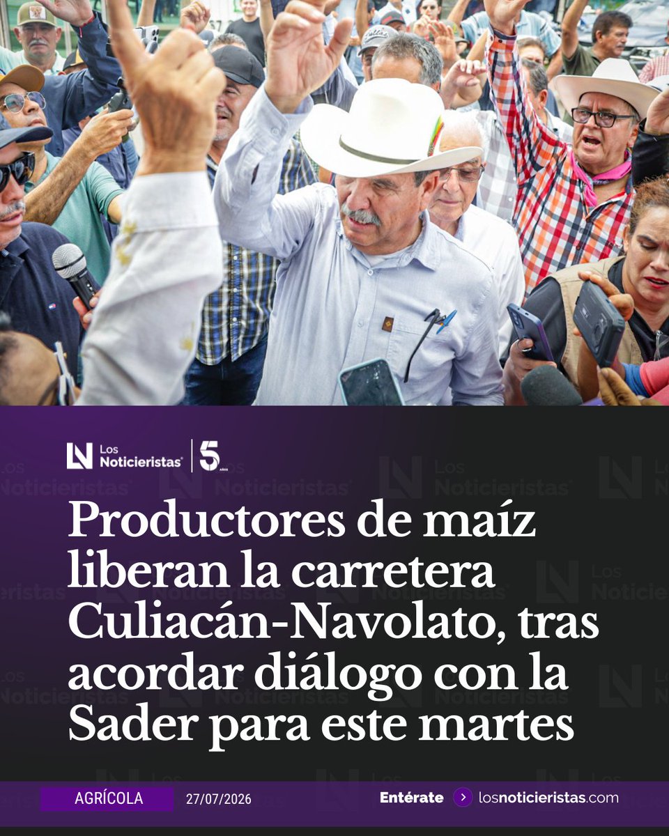 noticieristas's tweet photo. #Últimahora ⏰| Productores 'levantan' bloqueo de la Calzada Aeropuerto, pero permanecerán en plantón en la SADER. La promesa: este martes vendrá a atenderlos el Coordinador de Delegaciones Estatales de SADER.

Lee los detalles 🔗 👉🏼https://t.co/EReIF7k89g https://t.co/vAb3EKl4Ta