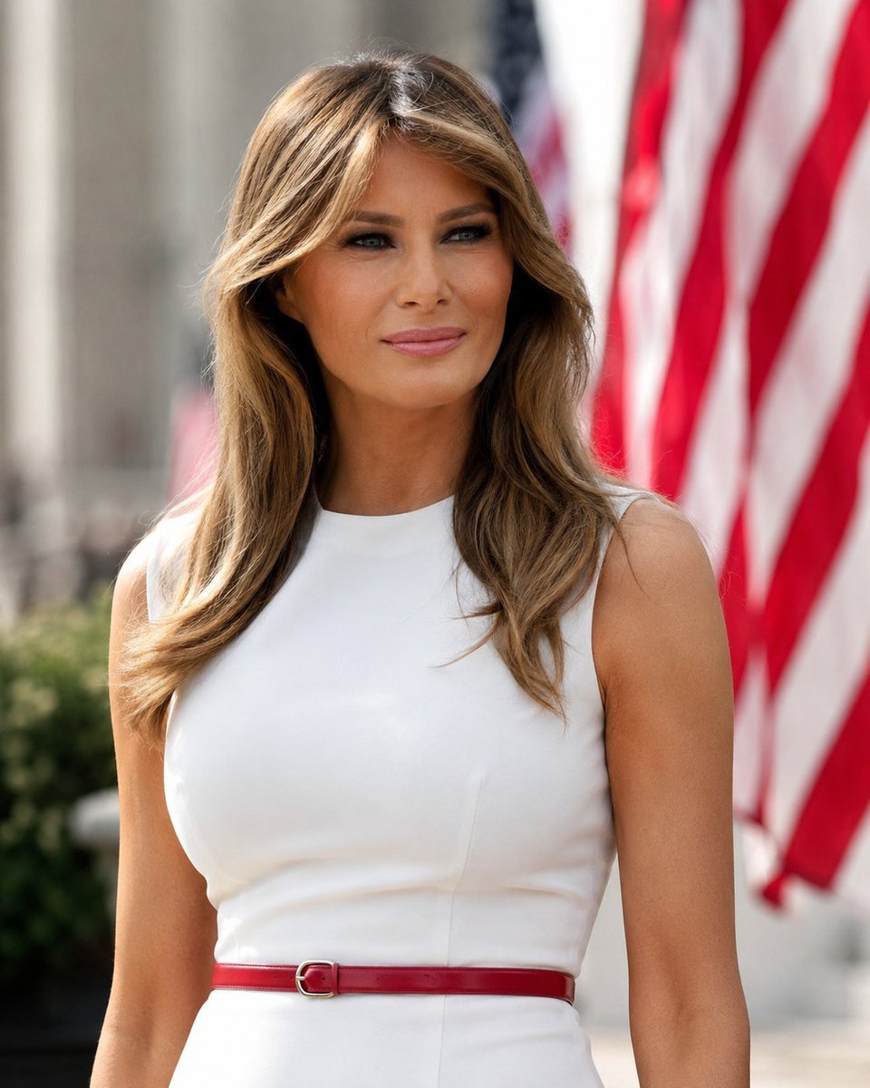 WordCharlie01's tweet photo. Elegance never goes out of style. 🇺🇸✨
Melania Trump continues to captivate with her grace, confidence, and timeless fashion. Whether you admire her style or her poise, she always leaves a lasting impression.
What's your favorite Melania Trump look? ❤️👇
#MelaniaTrump #Style https://t.co/sxaPoSSXMU