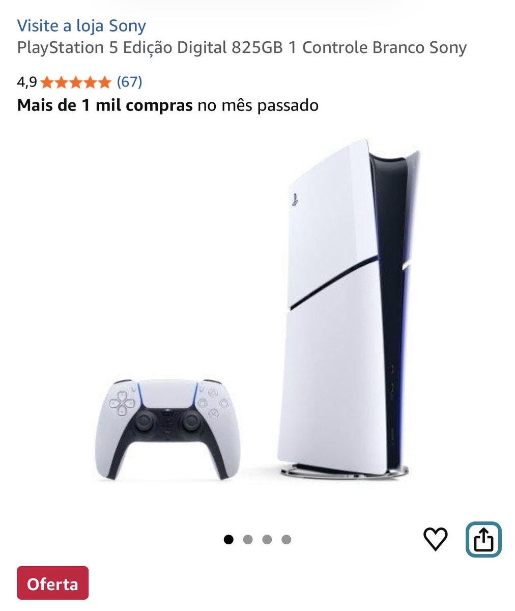 garimponline's tweet photo. PlayStation 5 Edição Digital 825GB 1 Controle Branco Sony

💜R$3.554,05 no pix!
Ou R$3.749,00 12x de R$312,49 s/ juros

Cupom: DIADOSPAIS10
resgate logo abaixo do preço 

🛍️ https://t.co/d3nHSn3CsI https://t.co/d8sgqH37sy