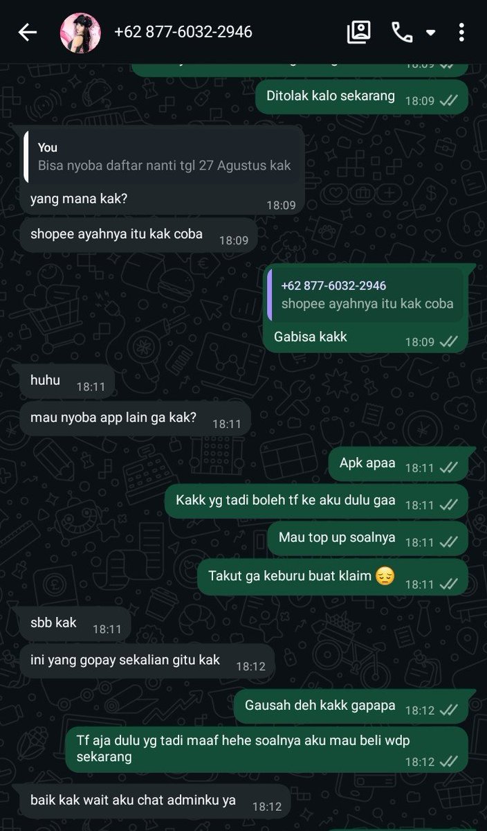 putreegime's tweet photo. Ini @aerinstoree penipu jing lah tolong report #freelance #zonauang #jobreceh kalo ada yg ditawarin job atau beli apapun ke dia jangan mau https://t.co/dZl8F0E7yg