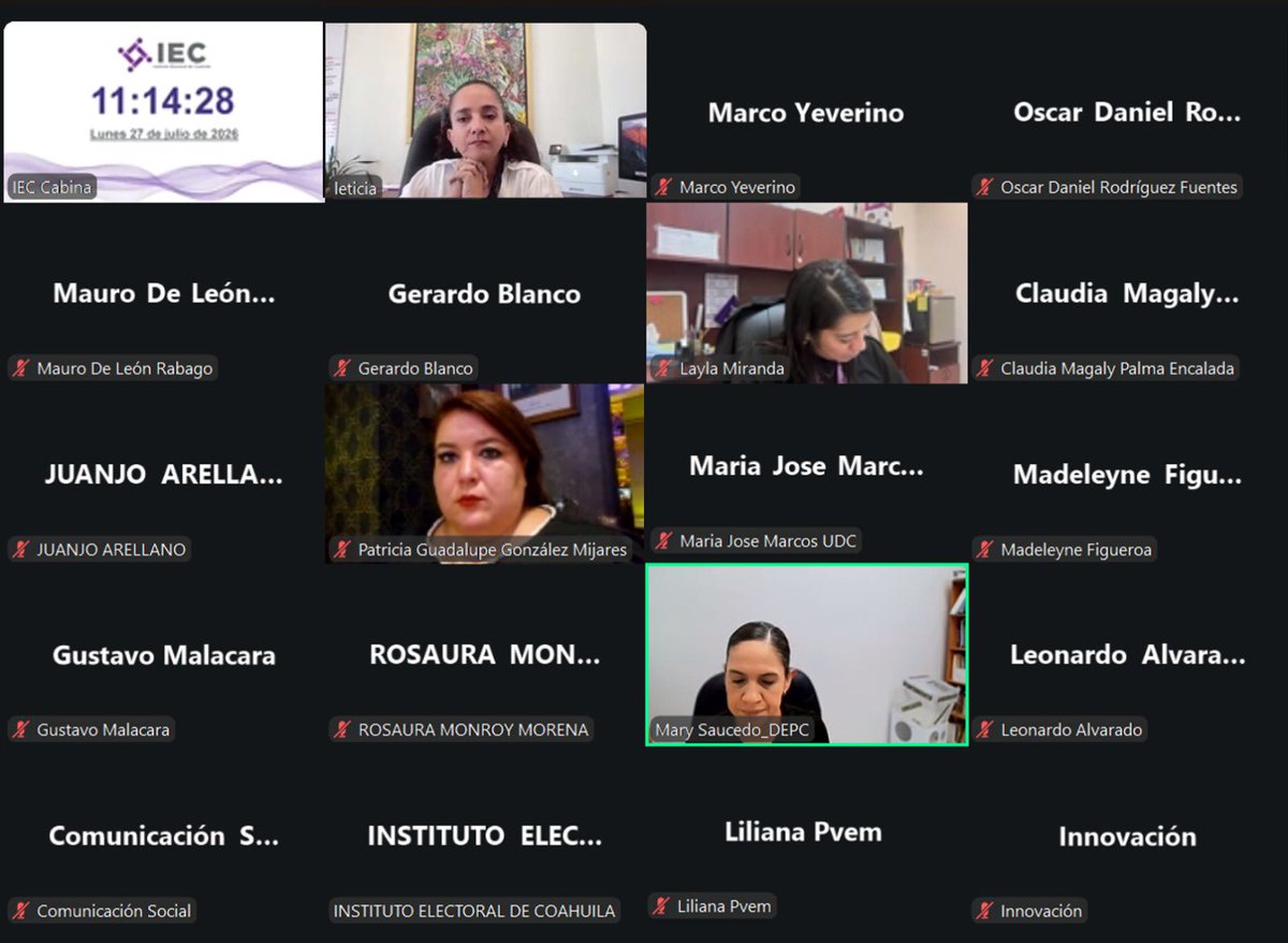 letybravoo's tweet photo. Este lunes, las Consejerías Electorales, Direcciones Ejecutivas y Unidades Técnicas del @IEC_Coahuila, celebramos diversas sesiones para la atención y coordinación de las actividades relativas a las Comisiones y Comités del Instituto ✅

👫 Comisión de Paridad de Género e Inclusión
🗳️ Comisión de Participación Ciudadana