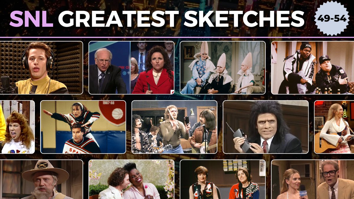 thesnlnetwork's tweet photo. Join us tonight at 8PM ET as we continue our celebration of the 100 Greatest #SNL Sketches of All Time, as voted by you!

What will make the list? Find out as we reveal #49-#54! https://t.co/9Fbwnbnryg