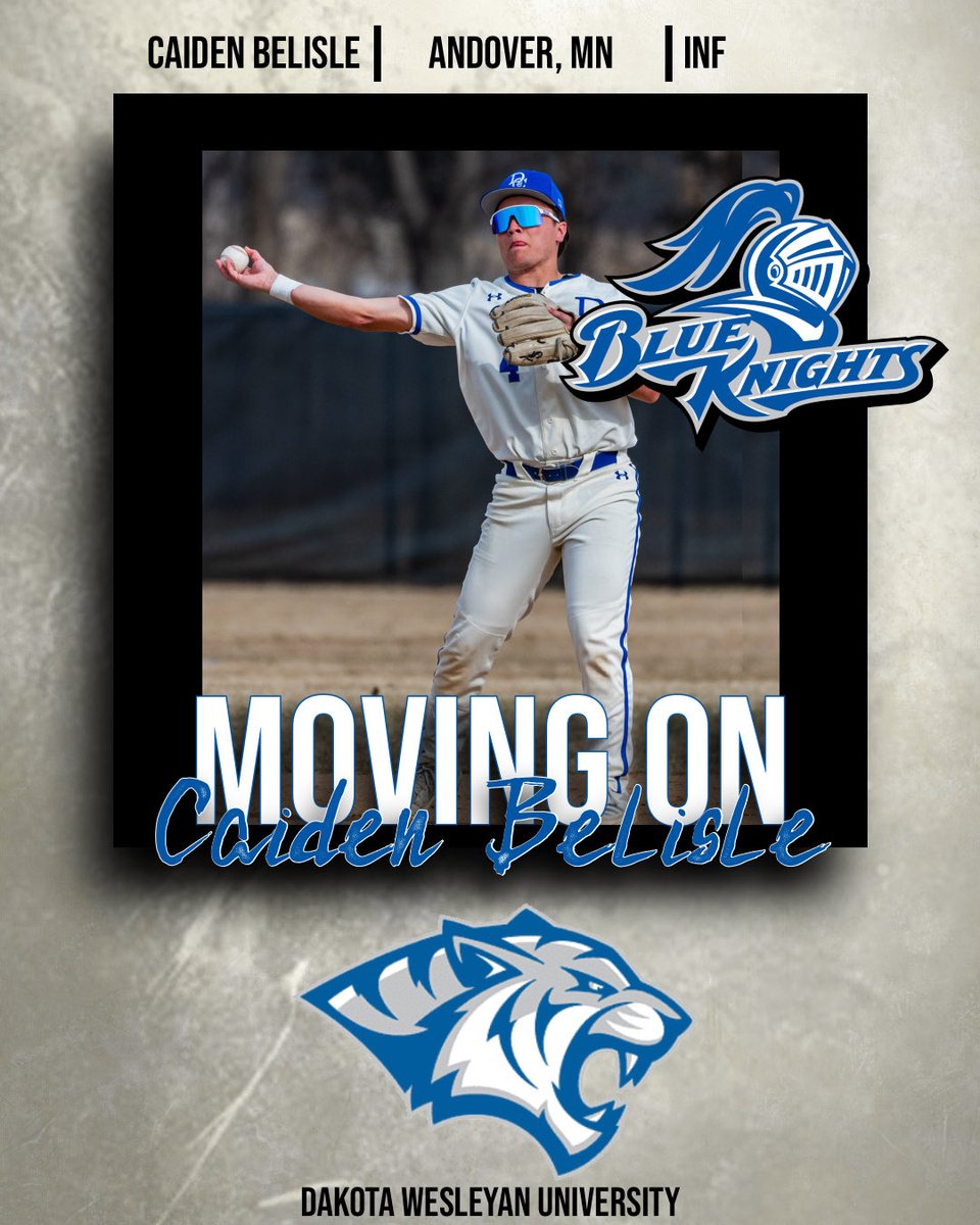 BaseballDctc's tweet photo. Congrats to sophomore infielder, Caiden Belisle, on finding his future home with the Dakota Wesleyan University Tigers! We are incredibly excited for Caiden and his family and to follow along with his future! https://t.co/hSlJ1TscLW