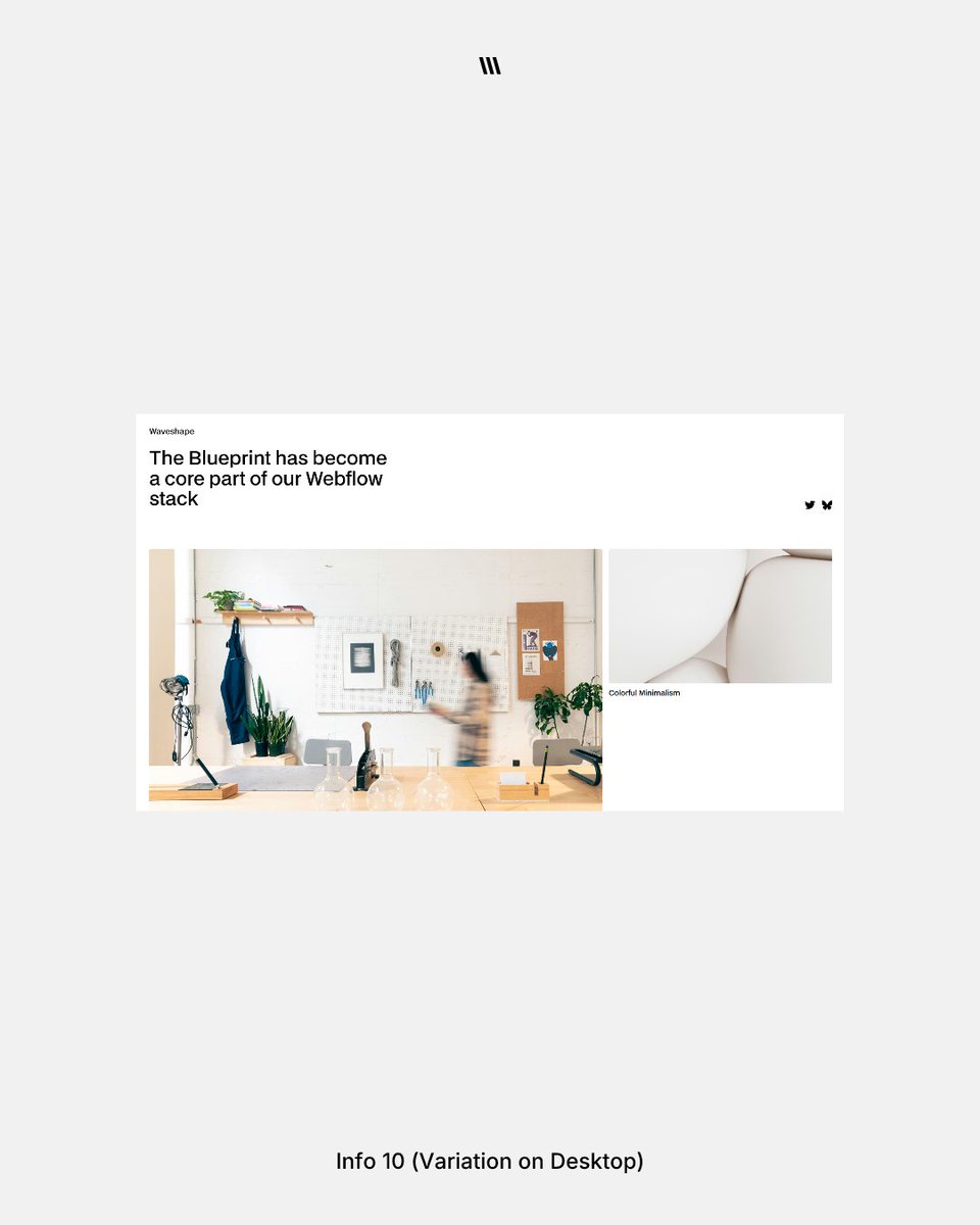 waveshapeco's tweet photo. Info 10 is a fairly simple layout that uses our 12-col layout grid to split both the title & social Icons, and the two images. Each social Icon features a simple hover interaction.
#webdesign #uidesign #frontenddeveloper https://t.co/Lo2RZjZR38