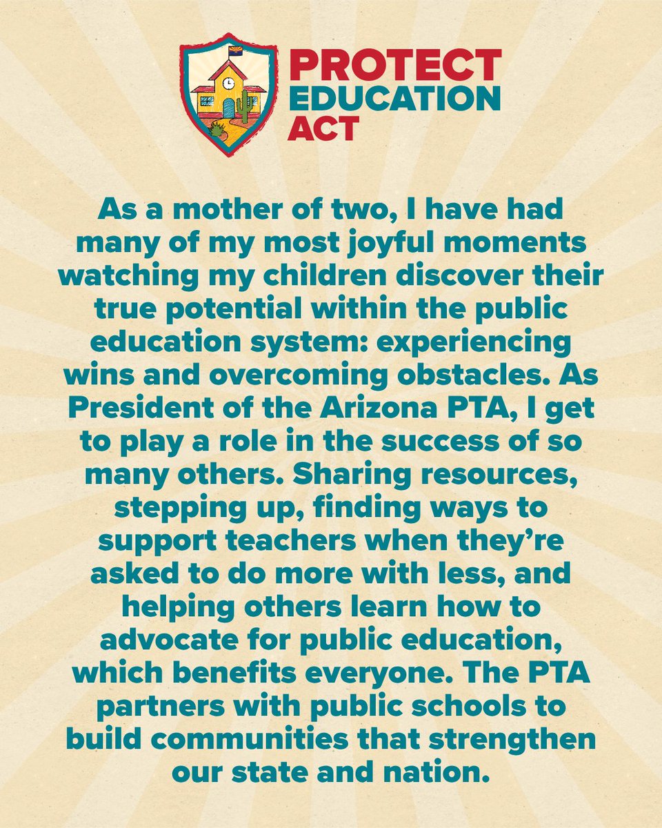 arizona_sos's tweet photo. 🍎🏫AZ mom &amp; PTA President Tiffany works tirelessly to connect parents, students, &amp; educators for the betterment of our schools &amp; communities. See why she’s voting YES on the Protect Education Act (Prop 212) — and why you should too!

Help defend Prop 212: https://t.co/f3xlea53h1 https://t.co/PL4JSoAAq9