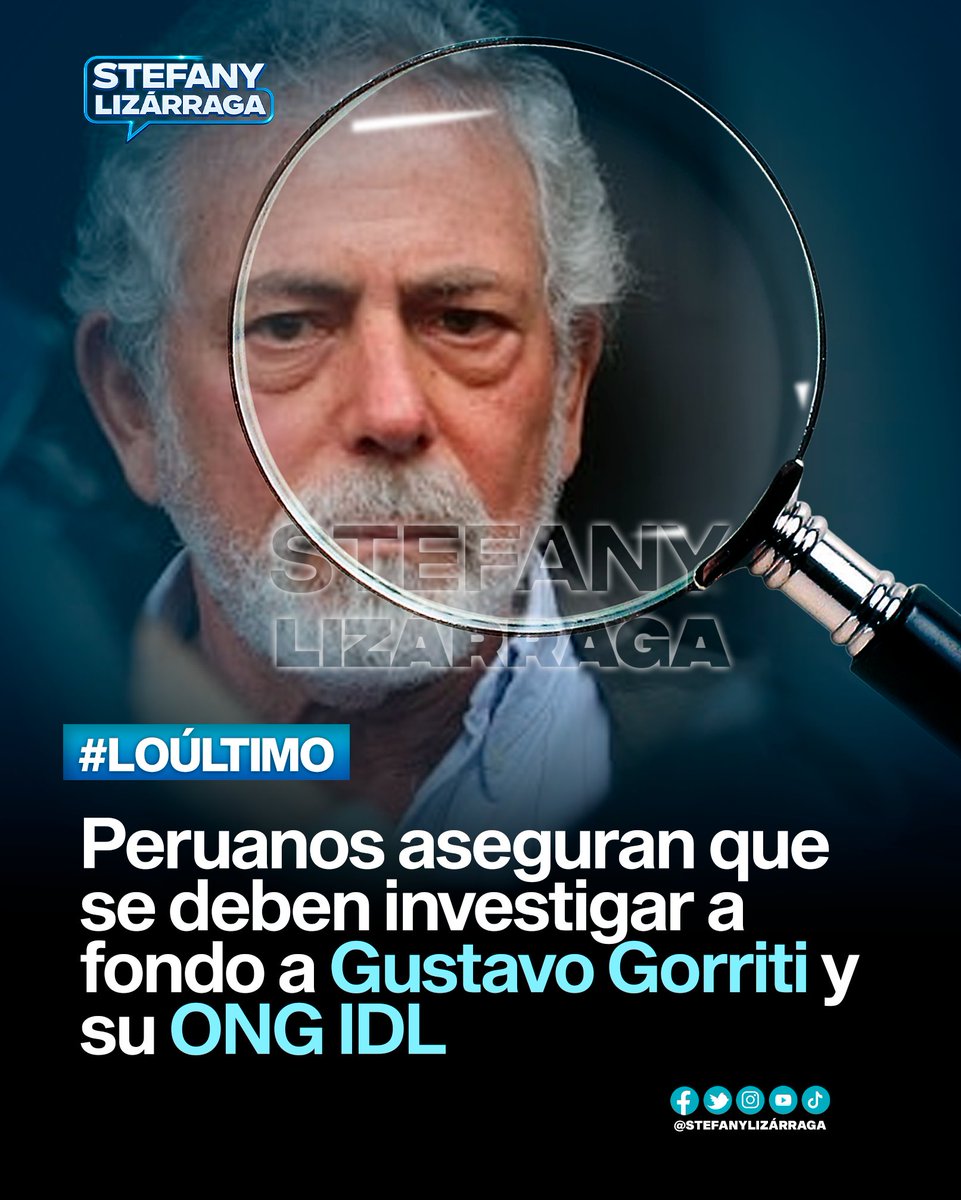 StefLizarraga's tweet photo. ¡Crecen los reclamos en todo el país! Diversos sectores de la ciudadanía exigen que las autoridades investiguen a fondo las operaciones de Gustavo Gorriti y la ONG Instituto de Defensa Legal (IDL). 

Señalados por años de presunta injerencia en el sistema de justicia y de manejar agendas políticas bajo el disfraz de "derechos humanos", hoy la ciudadanía demanda que rindan cuentas ante la ley sin blindajes ni privilegios. 

👇 ¡Déjanos tu opinión en los comentarios y comparte esta publicación! 👇

#GustavoGorriti #IDL #IDLReporteros #JusticiaPeru #PoliticaPeruana #NoticiasPeru #Economía #RobertoSánchez #PolíticaPeruana #fyp #ONPE #Elecciones2026 #paratii