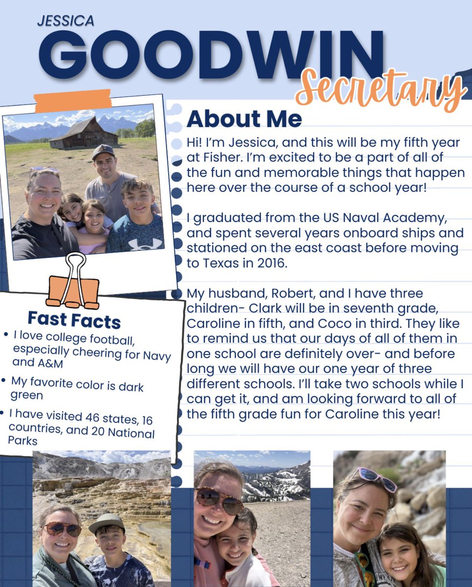 FisherElem's tweet photo. Let’s meet the Fisher staff round 4. https://t.co/ynBrXNkHt4