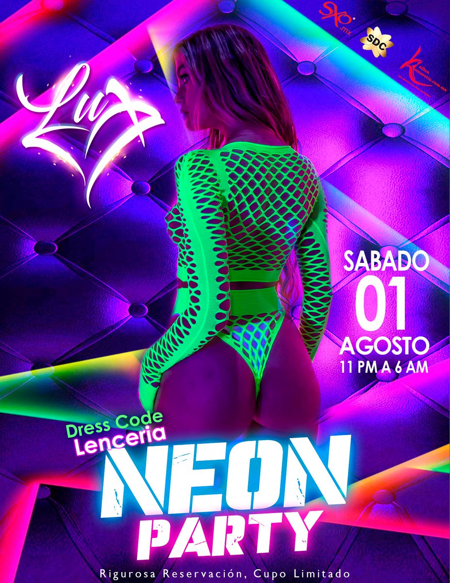 LUX_MTY's tweet photo. 💗SABADO  – Noche NEON
🩲Código de vestimenta: LENCERIA NEON

🕚11:00 PM – 6:00 AM
✨Reservación rigurosa | Cupo limitado.
📲Reserva aquí:https://t.co/sz6UsZOelT https://t.co/L06CbLZKVH