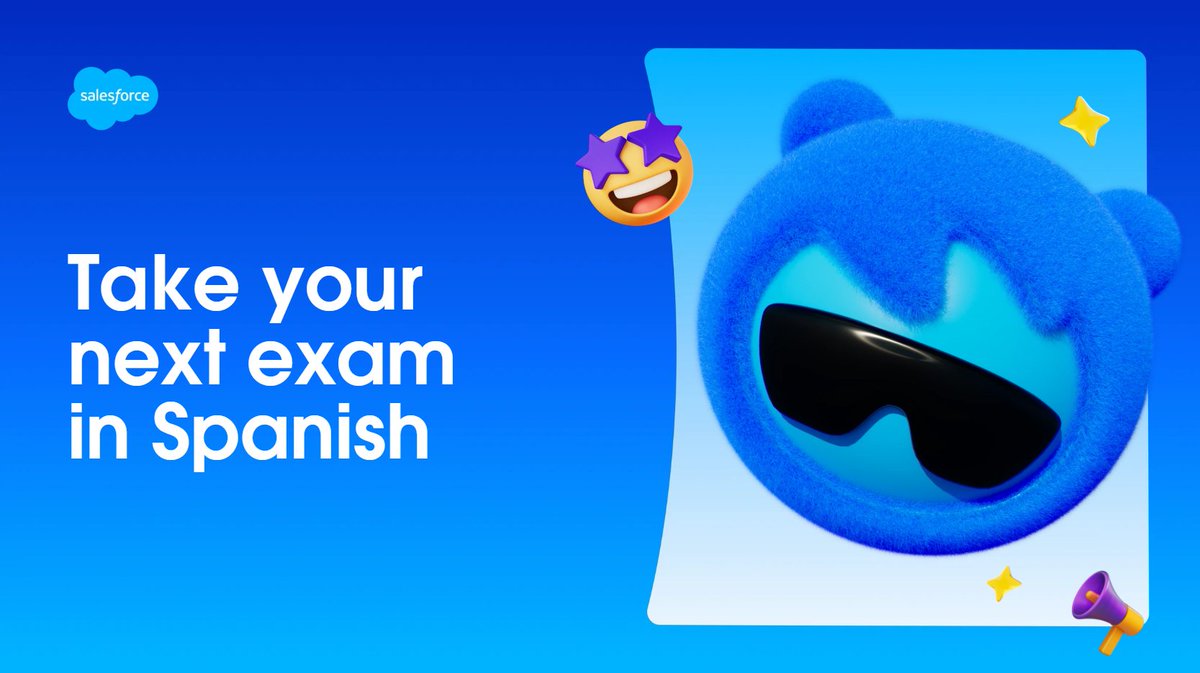 asksalesforce's tweet photo. ¡Buenas noticias! We're excited to announce 13 Salesforce certification exams are now available in Spanish, making it easier for Spanish-speaking Trailblazers worldwide to validate their skills and advance their careers.

Explore the available exams today! https://t.co/hVmyjjuAad https://t.co/feMTDzJD0i