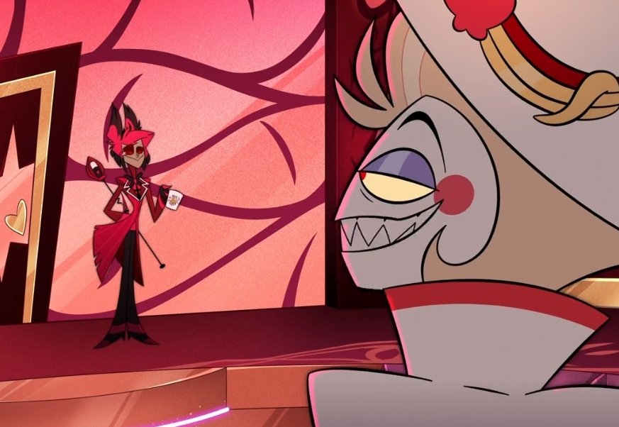 Alastorsfluffy's tweet photo. The way Lucifer looks at Alastor like he's a michelin star meal
#radioapple #Bambilu https://t.co/03FZiwzEzF