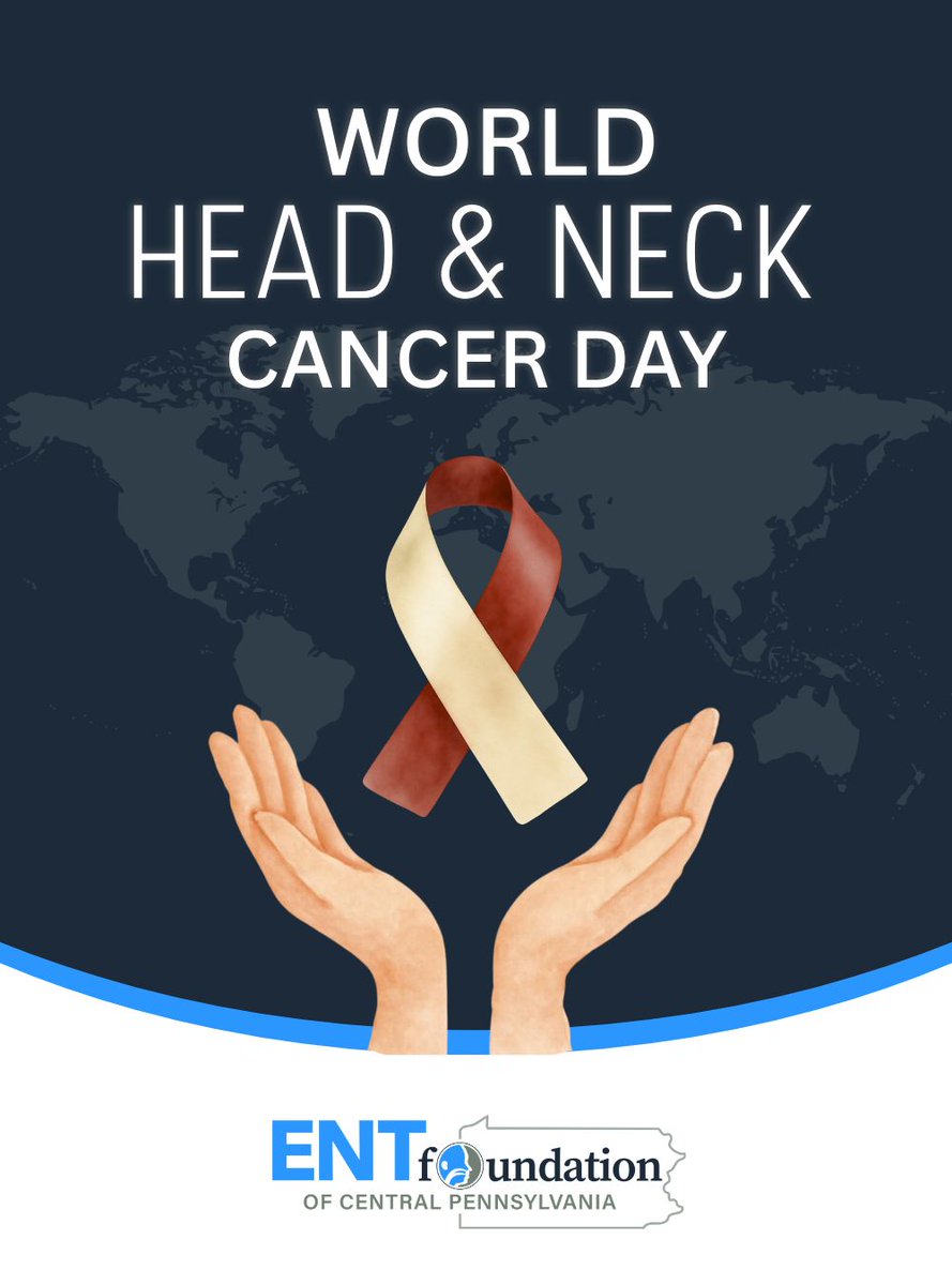entfoundationpa's tweet photo. Today is World Head and Neck Cancer Day, recognized annually on July 27 to raise global awareness and educate communities about the prevention, symptoms, and risk factors associated with head and neck cancers. ���� #WorldHeadAndNeckCancerDay https://t.co/NJYBletNAV