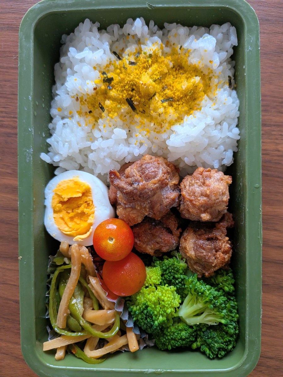 elephant_sweet's tweet photo. 便利な作り置き、冷凍豚こま唐揚げ弁当
#息子弁当 https://t.co/nYDswAyppC