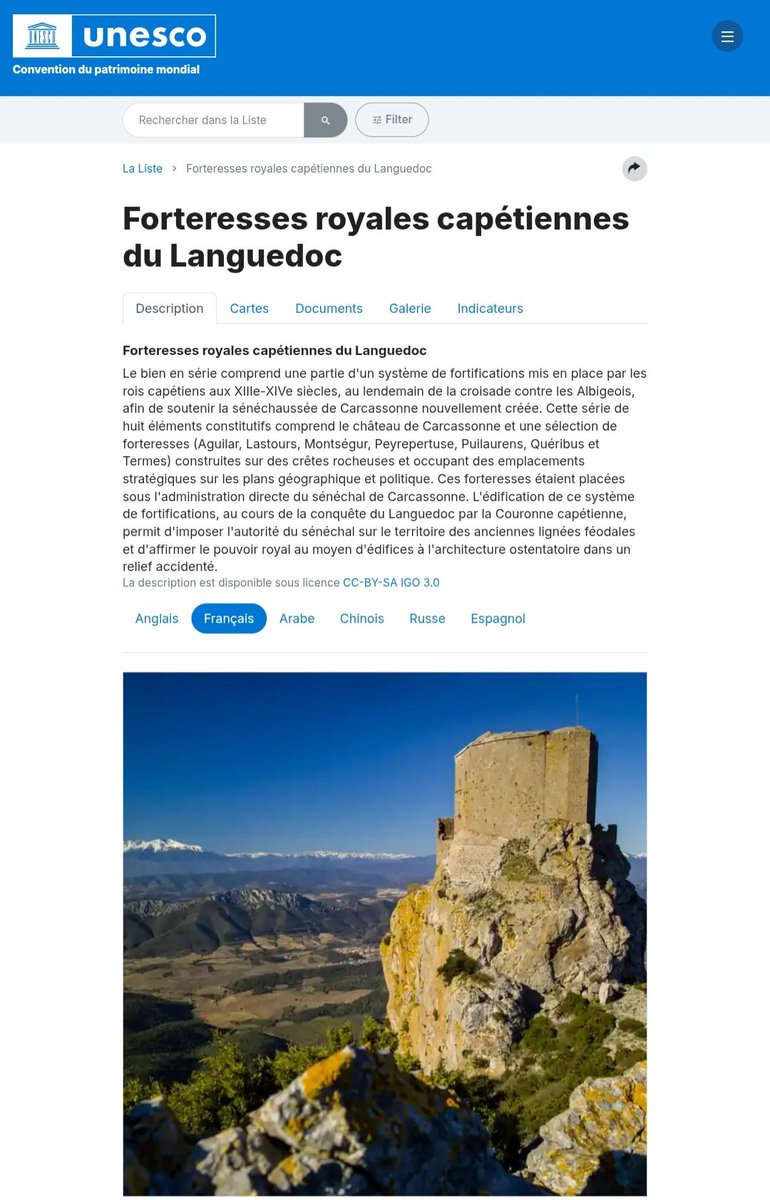 RickJ_Sanchez's tweet photo. 🇫🇷  La 48e session du Comité du patrimoine mondial de l'UNESCO inscrit les « Forteresses royales capétiennes du Languedoc », 
plus connues sous le nom de « châteaux cathares » sur la Liste du patrimoine mondial de l'UNESCO.

📍Corée du Sud
🏟 Busan, BEXCO
📆26/07/2026

@UNESCO_fr https://t.co/3wFqeZ8FBl