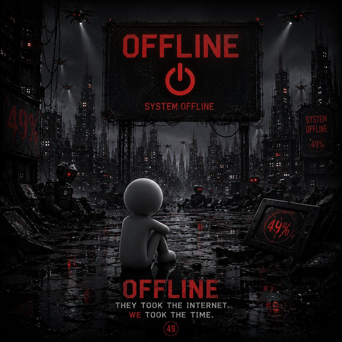 LastHuman49's tweet photo. The network went offline.
We didn't.
Still here.
49%.
#49Percent #StillHuman #Offline #TheLastHuman https://t.co/VuyrcYGEe2