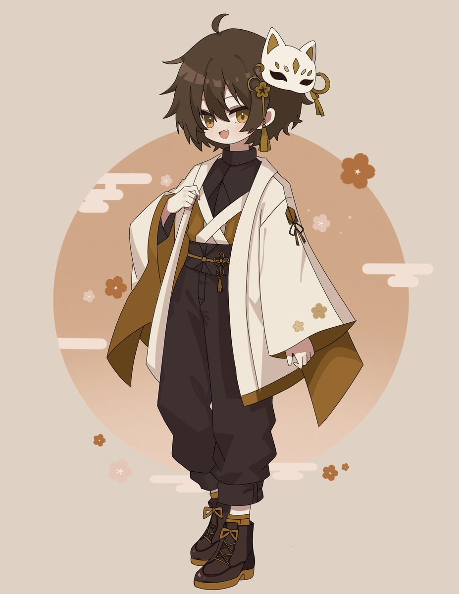 maccha0401Y's tweet photo. オリキャラ描かせていただきました！

和風をテーマに、イメージを膨らませながらデザインするのがすごく楽しかった！✌️

プロフィールに表示されない不具合があったため再投稿です🙇‍♂️
すでに反応してくださった皆さん、
本当にありがとうございます🙏
 #イラスト https://t.co/maUCGz7Atu