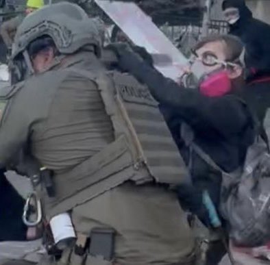 KatieDaviscourt's tweet photo. Breaking: Portland Antifa militant Ginovanni Joseph Brumbelow has been CONVICTED for felony assault against an ICE agent.

Brumbelow, 22, of Gresham, used a wooden stake to strike the officer in the head, attempting to impale him outside the Portland ICE facility.

He faces 20 years in prison for the June 14, 2025, attack.