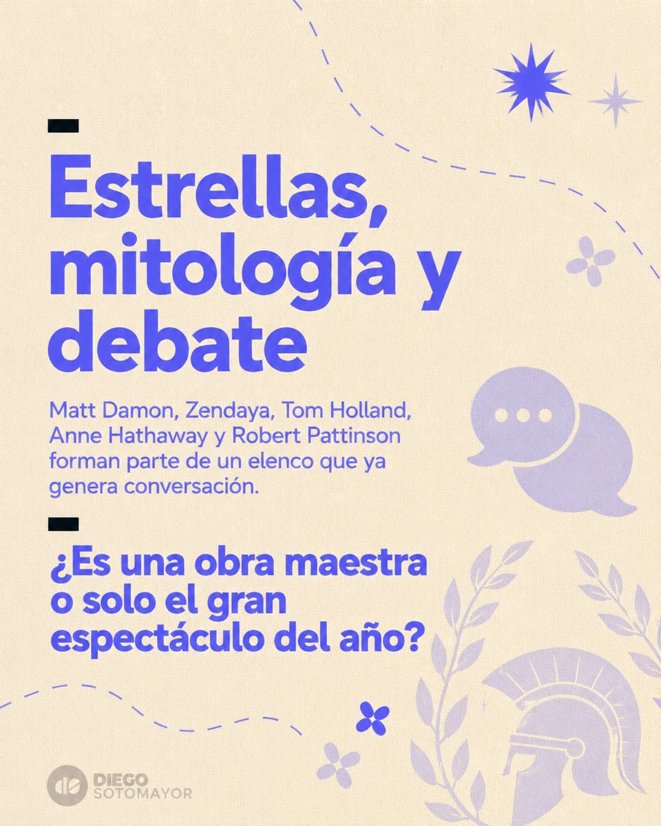DiegoSotomayorG's tweet photo. Nolan no filmó un mito, filmó a la humanidad.
Odiseo ya no es un héroe invencible: es un hombre lleno de dudas.
Penélope no es solo espera: es resistencia emocional.
Cada monstruo es metáfora de nuestras propias batallas internas. https://t.co/zyanuxvjHc