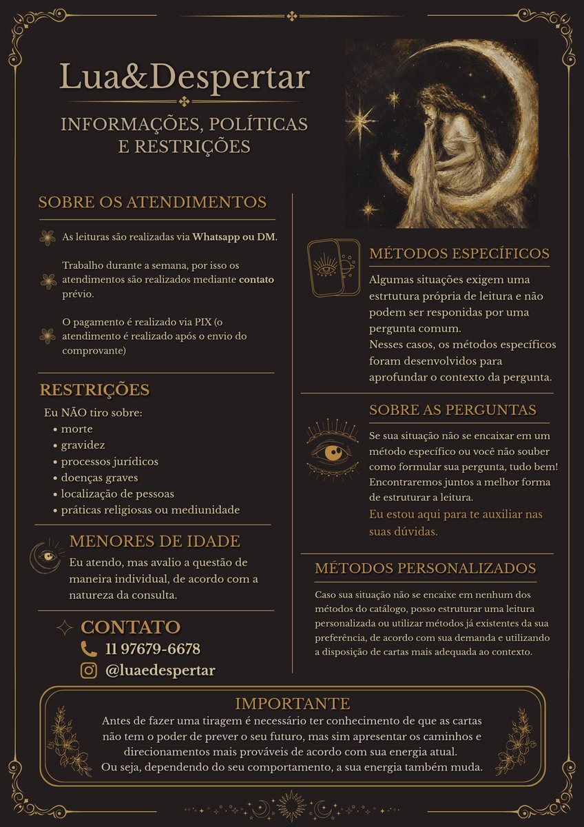 Luaedespertar's tweet photo. ⋆.˚🌙✨⭒.˚ Oiê!

Seja bem-vindo ao meu perfil. Aqui você encontra leituras realizadas com cuidado e dedicação, espero que se sinta acolhido!

✦ Catálogo, métodos e informações atualizados estão neste post.

✦ Agendamentos via DM ou wpp https://t.co/sBVId9qzBd https://t.co/140G6GC0Fn