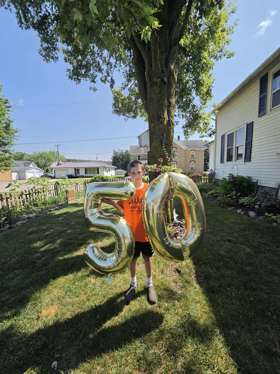 iamrodneysmith's tweet photo. It gives me great pride to announce that Leo of Bonduel , Wisconsin,who is taking part in our 50 yard challenge has officially submitted his 50th lawn , completing our 50 yard challenge ! I will be hitting the road in the next few weeks to head to Idaho  to deliver him his brand new lawn equipment . Congratulations again, Leo..