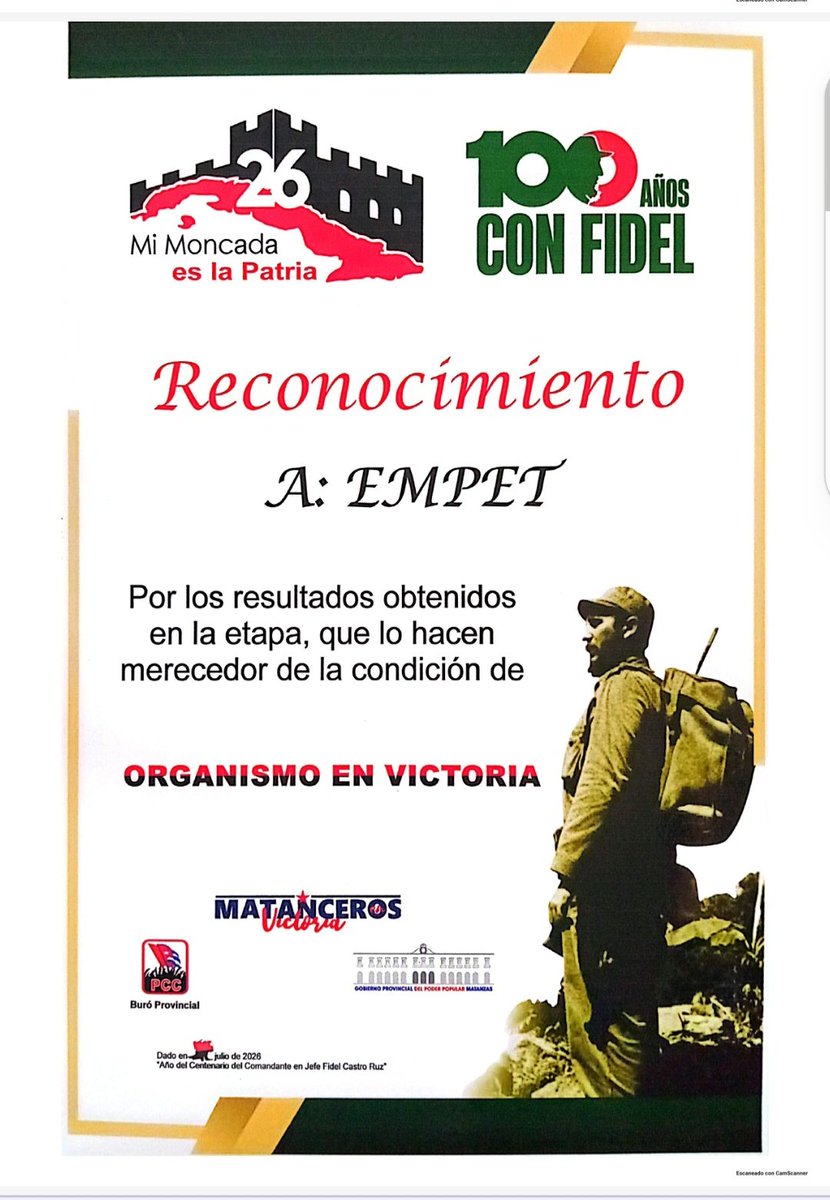 EMPet_Matanzas's tweet photo. #empetvamospormas 🇨🇺 #PetrolerosPorCuba
 Se reconoce por las principales autoridades de la provincia de Matanzas a la EMPet División Matanzas por su destacada labor en el desarrollo económico y social 
#MatancerosEnVictoria
#PetrolerosPorCuba 
#empet #CUPET 
#VanguardiaNacional https://t.co/MziBWfXbVT