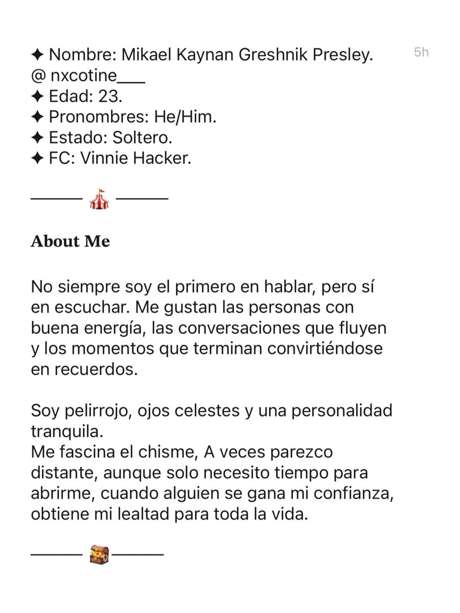 fnafkonfes's tweet photo. ☀️: @nxcotine___ viene en busca de amigos, familia, conversaciones interesantes y diversión sin dramas o toxicidad ‼️ Lleva fc de V1nn1ë Hâckē.r así que si están interesados, dejen su puntito o emoji :3 https://t.co/yP1Uy9zqSB