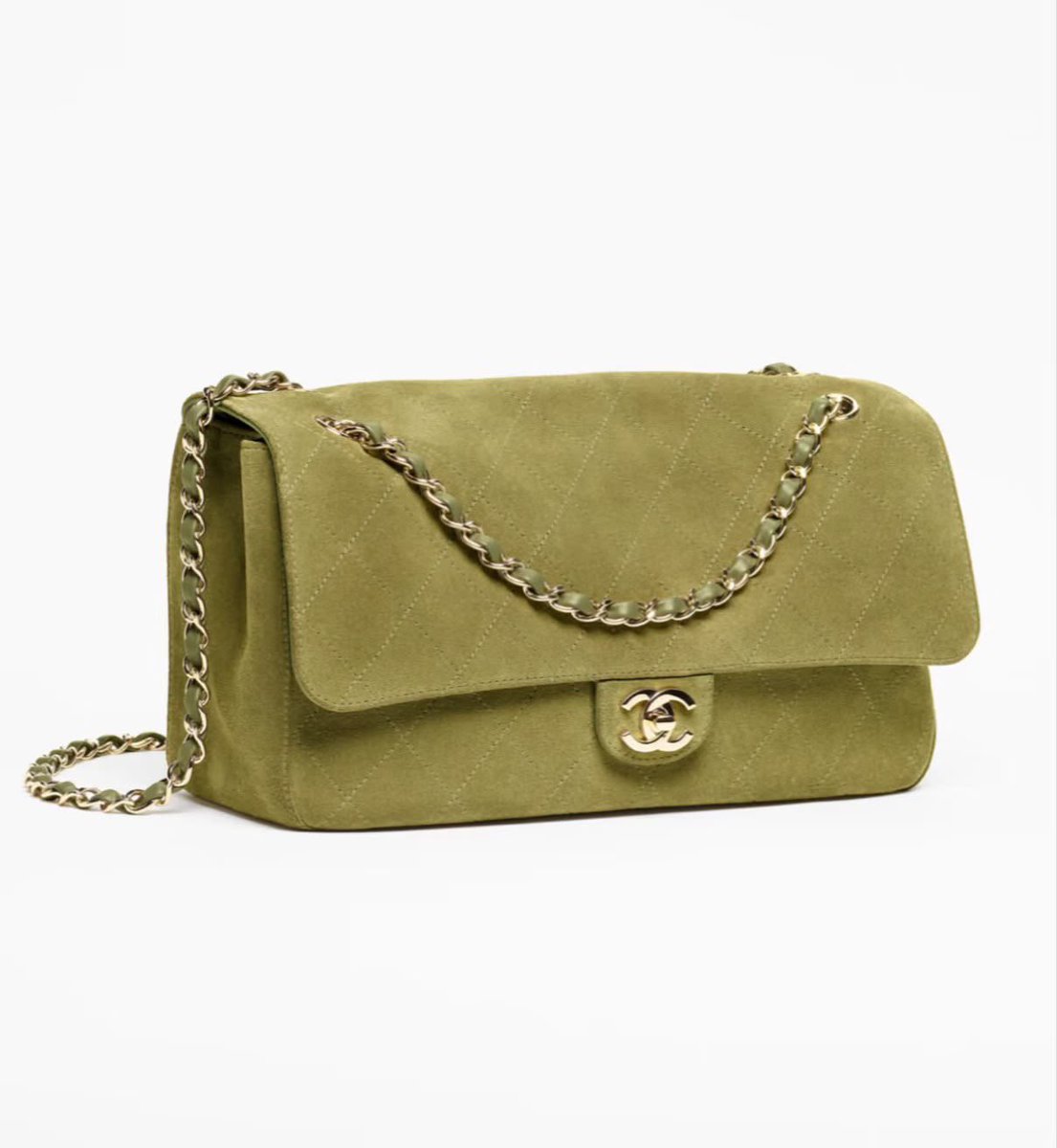 simonesvintage's tweet photo. 26B Green Suede 32cm Maxi Flap

Available 
Inquire via “chat” at https://t.co/vC2S3InFup https://t.co/qygxM9Xa4s
