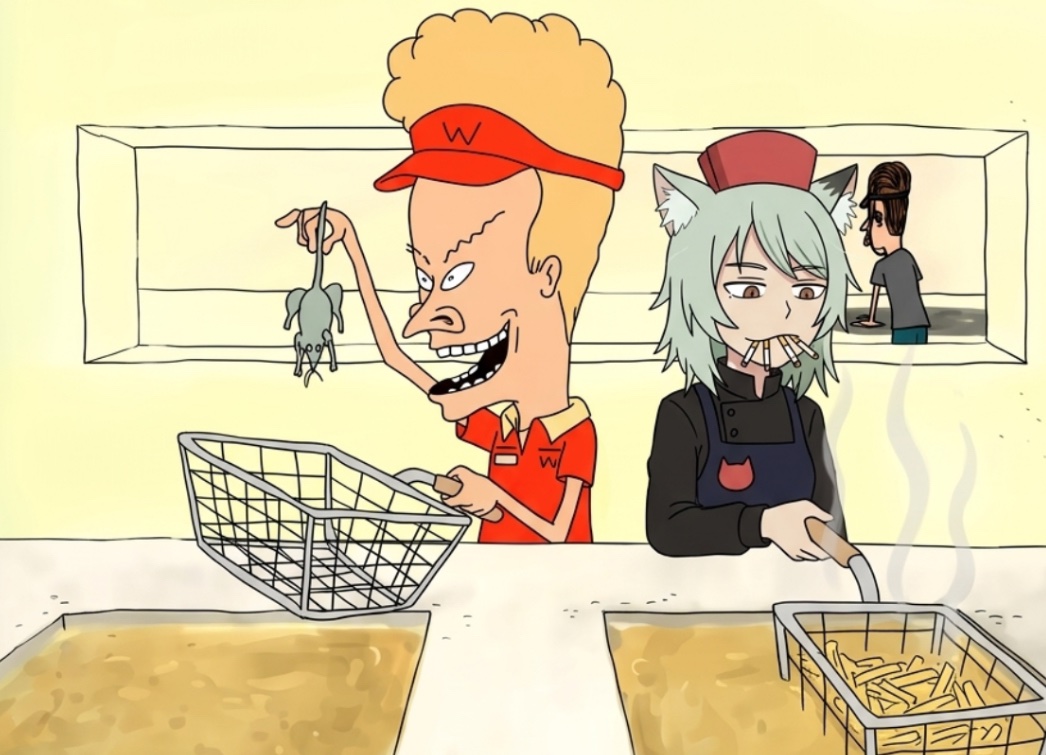 akihabara83's tweet photo. #ヤニねこ #yanineko #chainsmokingcat #beavis #beavisandbutthead #burgerworld https://t.co/Dqu8pANVeC
