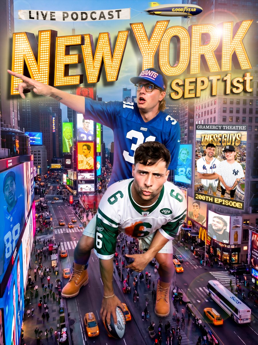 JoeyMulinaro's tweet photo. Come hang with us to talk about Rex Ryan’s teeth &amp; Jason Sehorn’s hair 

September 1 in NYC @GramercyTheatre 
🎟️ https://t.co/UNE9ueyaQc https://t.co/RAULrOpwRd