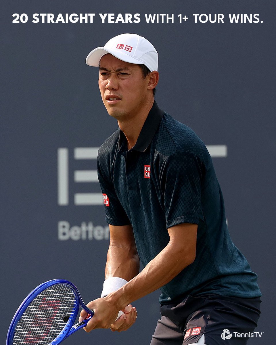 TennisTV's tweet photo. Not done yet 🦾

Kei Nishikori takes down Shang 6-7 6-3 6-4 to make sure he gets a win during  his last season on tour 👏

#MubadalaDCOpen https://t.co/YlmlB2qJST