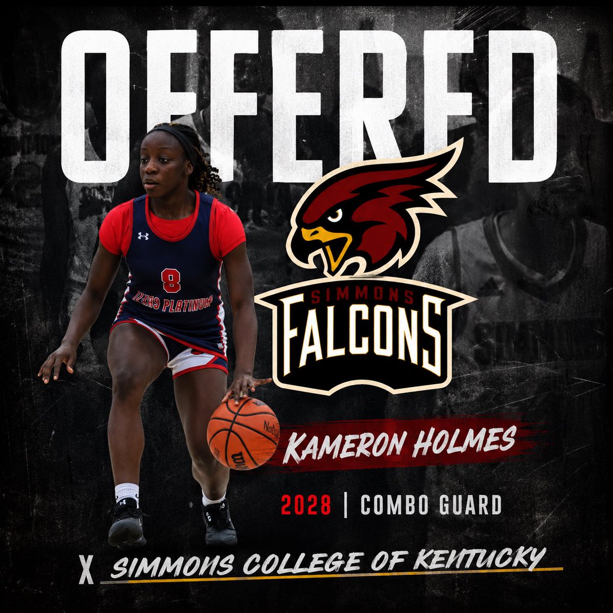 KameronH_05's tweet photo. I am so honored & blessed to receive my first offer from Simmons College @SCKY_WBB. I look forward to learning more about the championship culture Coach @InBornWeTrust has built in Louisville, and I enjoyed getting the opportunity to meet him @Platinumbball @WardMaxward504 @AndrewDenenea