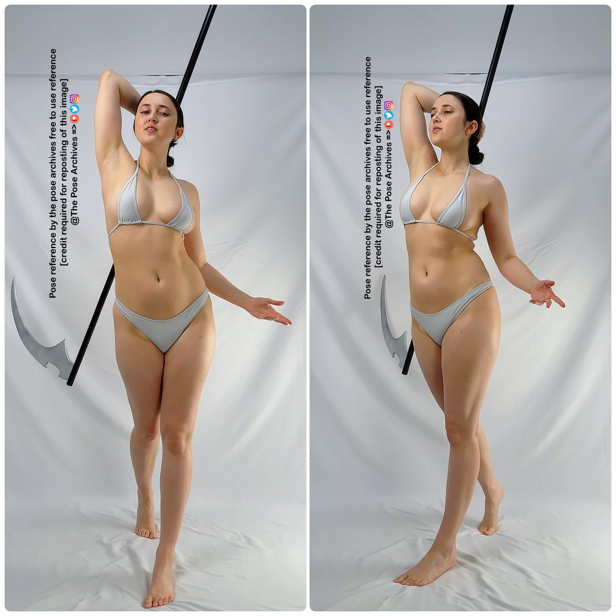 theposearchives's tweet photo. Poses reference!✏️
Standing/walking/scythe/weapon/prop https://t.co/kOITRtYk4l