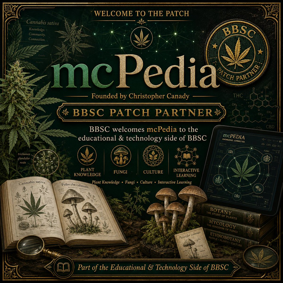 BBSC420's tweet photo. WELCOME TO THE PATCH, mcPEDIA!
BBSC is proud to welcome mcPedia as our newest Patch Partner, bringing cannabis, plant, fungi, culture, and interactive education into the BBSC ecosystem.
Explore: https://t.co/0h5IMAqFk6
#BBSC #mcPedia #PatchPartners #CannabisEducation https://t.co/KAuX5NvxJU
