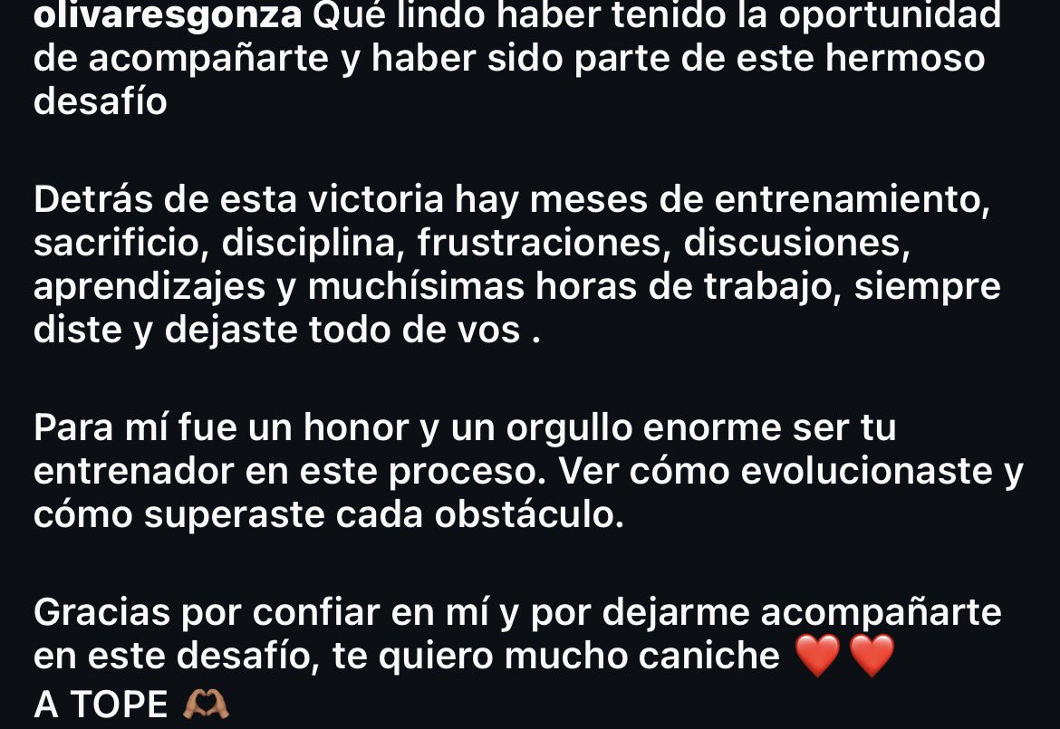 copycatvelasco's tweet photo. entienden que su primera publicación en TRES AÑOS es un post para ella? me hace bosta, haditas hagan que angie siga entrenando con gonza😭😭 https://t.co/IbDKuON2TP