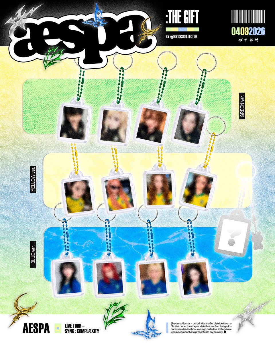 ryusscollector's tweet photo. AESPA PP HI-BYE BRINDES 🍋

estou fazendo brindes para as MY’s que vão estar na fila da PP HI-BYE ♡

꒰ 🍋 ꒱ info
✦ 1 brinde por pessoa (você poderá escolher o modelo disponível).
✦ 10 chaveiros terão um item raro escondido. ✨
✦ A divulgação acontecerá no TikTok e no X. https://t.co/88APzTGwNO