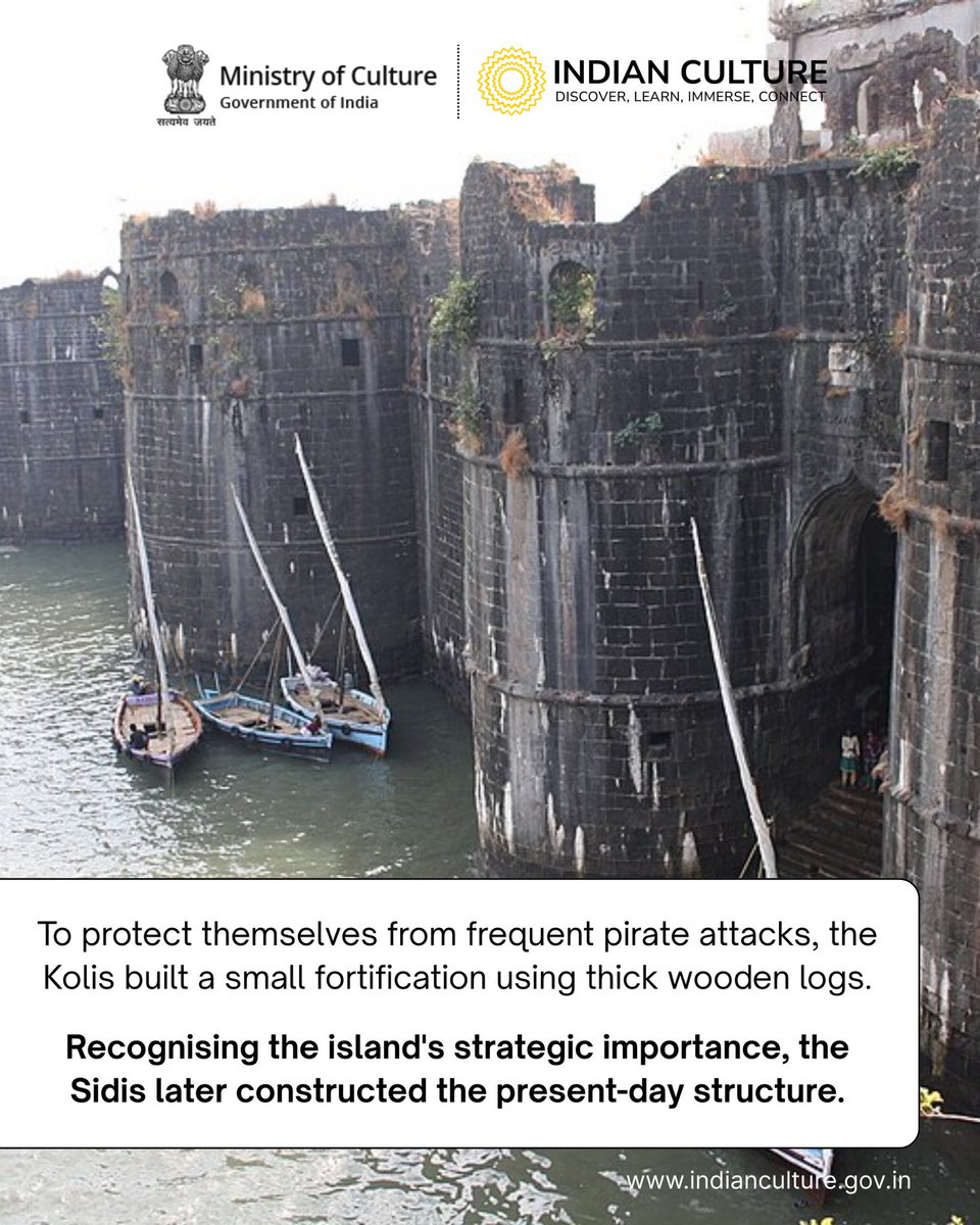 _IndianCulture's tweet photo. A fort surrounded by the sea. Countless attacks. Not a single conquest.
Swipe to explore the remarkable story of #Murud Janjira, the legendary #sea fort that withstood repeated invasions and came to be known as the Unconquerable #Janjira.
Read more about this iconic #fort at https://t.co/z3KeKDb8ie
Save this post, share it with a history enthusiast, and follow @_IndianCulture for more fascinating stories from India's rich #culturalheritage.
#IndianCulturePortal #MinistryOfCulture #IndianCulture #MurudJanjira #JanjiraFort #FortsofIndia #IncredibleIndia #IndianHeritage #HistoryFacts #HistoryOfIndia #HeritageIndia #MaharashtraTourism #ExploreIndia #FortArchitecture #tourism #history #heritage #siddi #koli #MarathaHistory #Portuguese #maratha #ASI
@MinOfCultureGoI @AmritMahotsav @incredibleindia @ASIGoI @maha_tourism @tourismgoi @PIBCulture