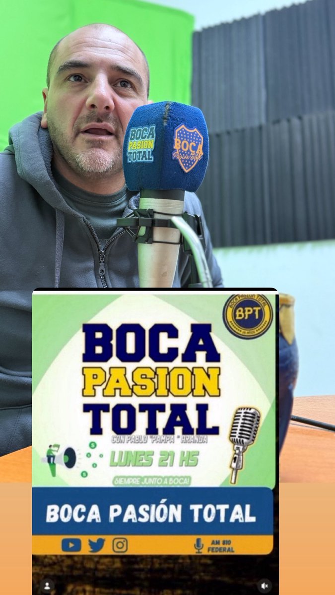 BocaPasionTotal's tweet photo. 🎙️ ¡AIRE, AIRE, AIRE!
Ya estamos con #LaInfoDeBoca @BocaPasionTotal junto @810
Analizamos todo el presente xeneize en @la810radio. ¡Sumate, participá y dejanos tu mensaje! 💙💛💙
👇 PRENDETE AL VIVO Y SUSCRIBITE:

https://t.co/1YOkPToPyW https://t.co/zxVYe56Rb4