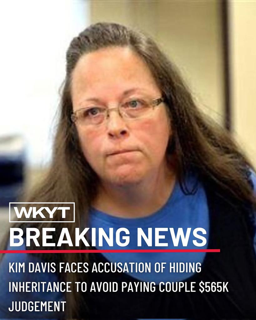 DougWahl1's tweet photo. Look who is back in the news?

Kim Davis, the Kentucky Clerk who refused to register same sex marriages because it went against her religious principles, is now under investigation for attrmpting to hide a $5ooK inheritance to avoid paying taxes on the money.

Should she go to prison?

Your Thoughts?