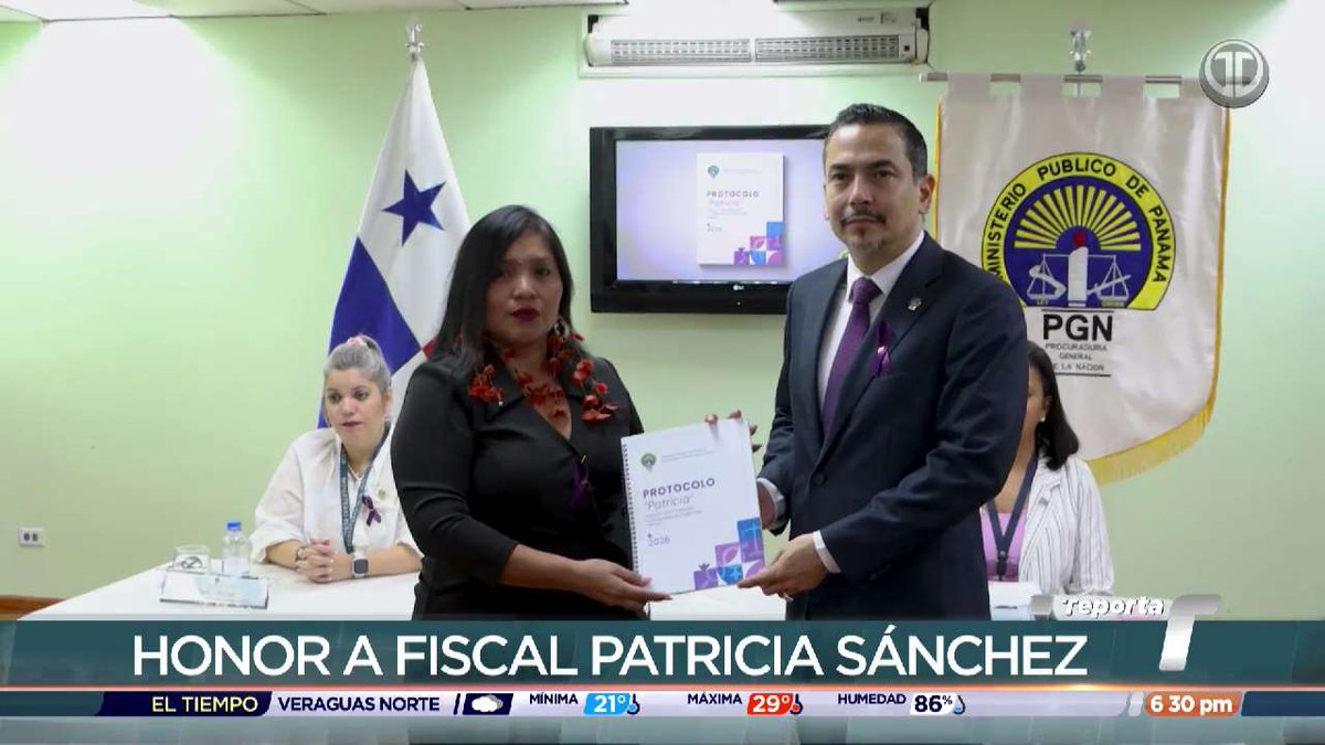 TReporta's tweet photo. El Protocolo Patricia fue lanzado este lunes por la Procuraduría General de la Nación con miras a fortalecer la forma en la que se investigan los casos de femicidio en Panamá.

La entidad explicó que el nombre fue adaptado en honor a Patricia Ossa Sánchez, quien fungió como fiscal en el ministerio público durante 17 años y fue asesinada supuestamente por su expareja el pasado 18 de mayo.