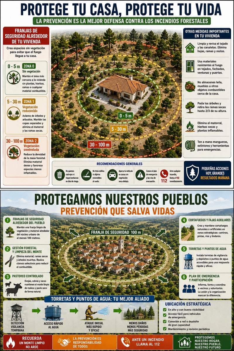 ticteckap's tweet photo. 1/3🔥🌲Los grandes incendios no se apagan solo en verano, se previenen los 365 días del año, #Madrid, #Ávila, #España 
🏡 Mantener franjas de seguridad alrededor de viviendas y pueblos, 🌿 limpiar el monte, 🚜 cortafuegos, 🐑 fomentar el pastoreo y 💧 disponer de torretas de agua https://t.co/waC8CWZTx1