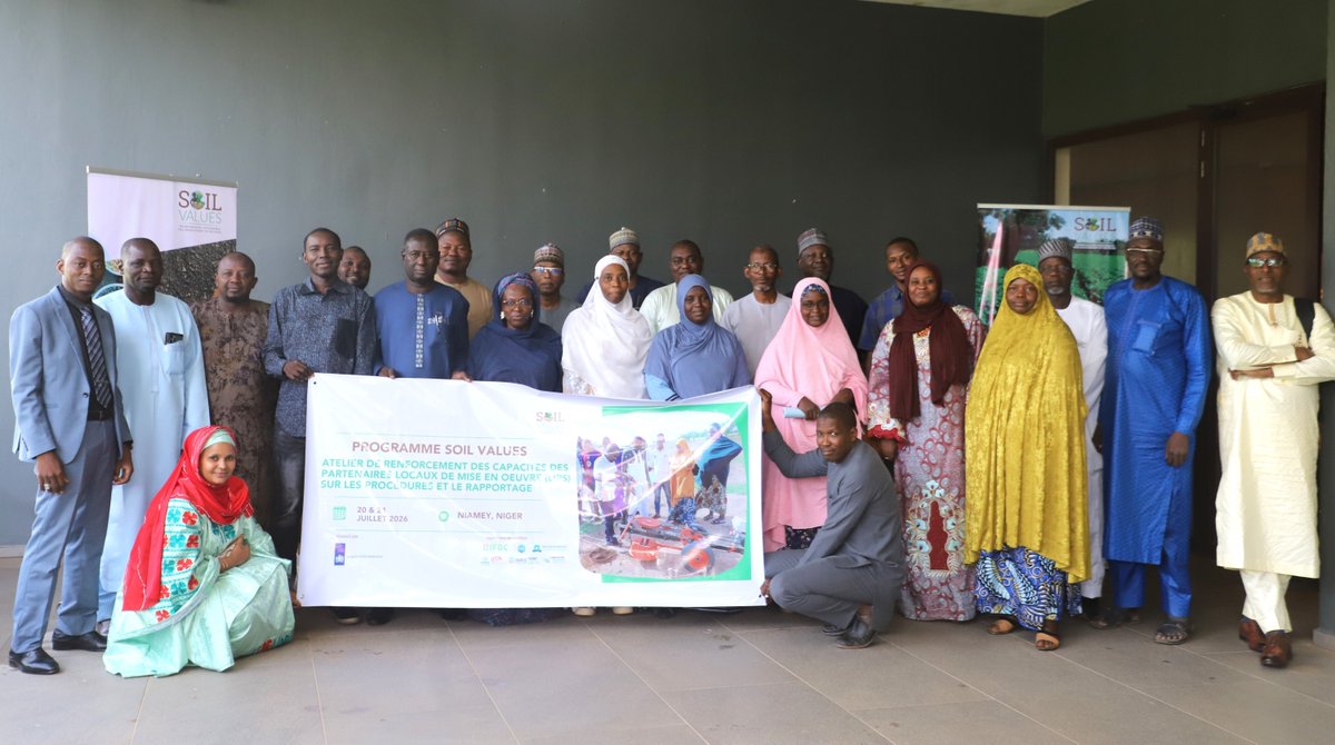 IFDCGlobal's tweet photo. Du 20 au 21 juillet 2026, le #SoilValuesProgram a consolidé les compétences de ses partenaires locaux de mise en œuvre (LIPs) en procédures, suivi, rapports et communication pour garantir l’exécution efficace des activités 2026 au Niger. 
#GESI https://t.co/pZ1tk1VKJB