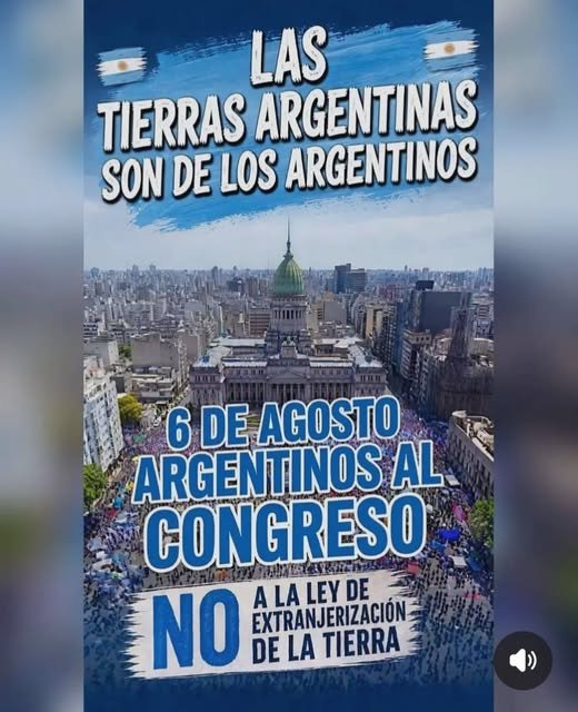 tinchoush16's tweet photo. NO a la extranjerizacion de nuestra tierra!! 
El 6 de agosto 
¡Todos al Congreso! https://t.co/5H82huB2ET