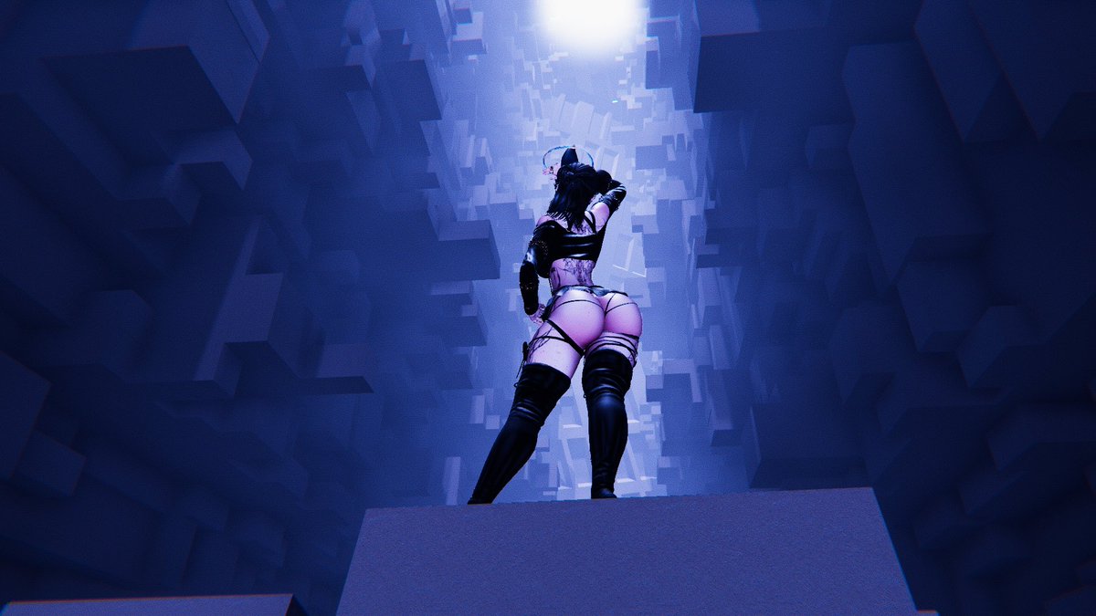 Jade_VR_'s tweet photo. My guard dog is never too far behind~ 😉💙
@TripsAhoyVr 
#VRC #VRChat #VRChatPhotography https://t.co/iFuv5BX4zS