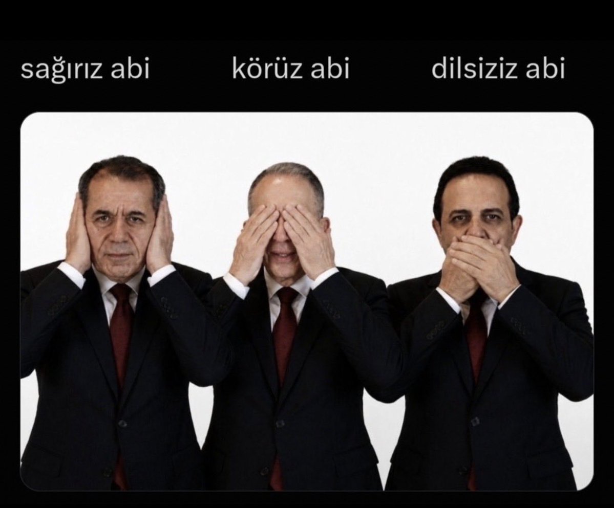 ex_sldr's tweet photo. 3 maymunu oynamaya devam edin siz.
Galatasaray taraftarı herkesin hakkını muhakkak verir. #DursunÖzbekİSTİFA #OkanBurukİSTİFA https://t.co/XMVDjXILSc