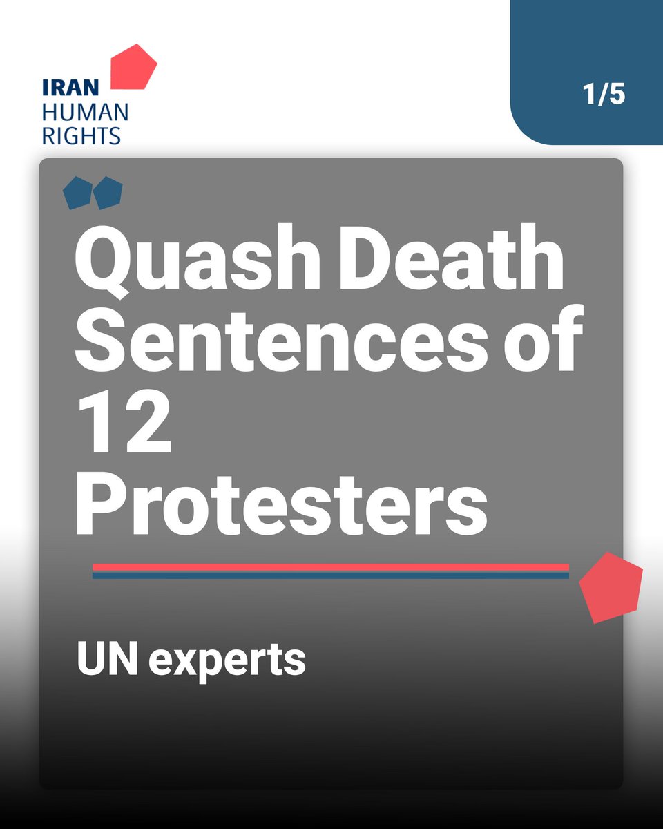 IHRights's tweet photo. UN experts have urged Iran to quash the death sentences of 12 young protesters sentenced in a single closed hearing.

Two were executed on 19 July. The remaining 10, including Shervin Bagherian Jebeli, are at risk.

At least 24 people have been executed in 2026 in connection with the January protests. The experts called for an immediate halt to executions.

#StopExecutionsInIran