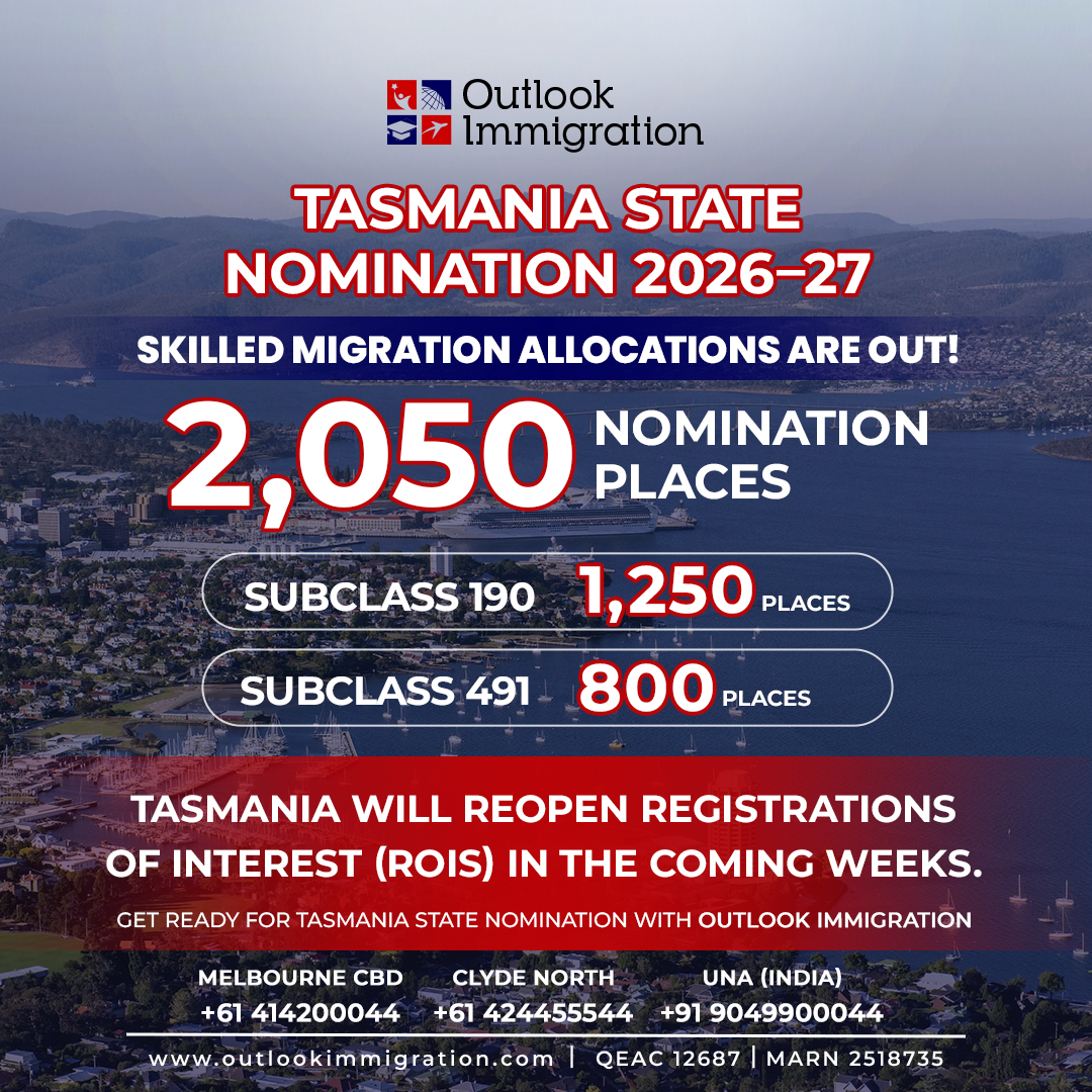 OutlookImmi's tweet photo. 🌟 Tasmania Skilled Migration 2026–27 Update! 🇦🇺

#TasmaniaMigration #TasmaniaStateNomination #Tasmania190 #Tasmania491 #Subclass190 #Subclass491 #SkilledMigrationAustralia #AustralianPR #StateNomination #SkilledVisaAustralia #MigrationTasmania #EOI #ROI #AustraliaImmigration https://t.co/2GTClBncI7