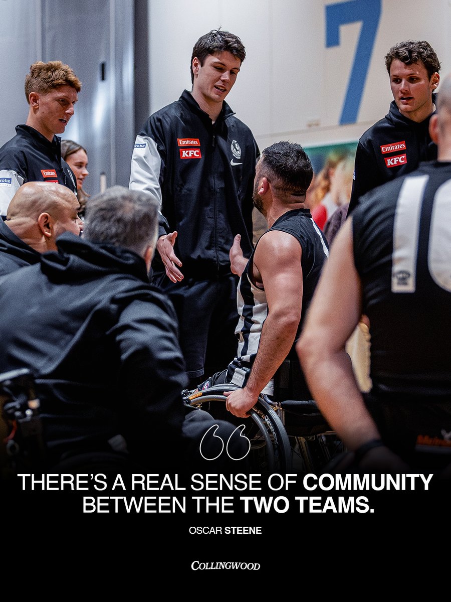 CollingwoodFC's tweet photo. "They just keep fighting no matter what." 💪

Ahead of the 2026 VWFL Finals, Joel Cochran, Tyan Prindable and Oscar Steene share what impressed them most about the Wheelchair Magpies.

🔗https://t.co/dwZaFgyVdt https://t.co/OelqCfYSBY